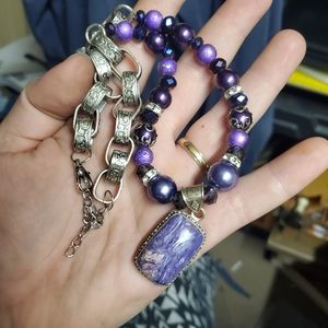 Purple Chariote Necklace, Handmade